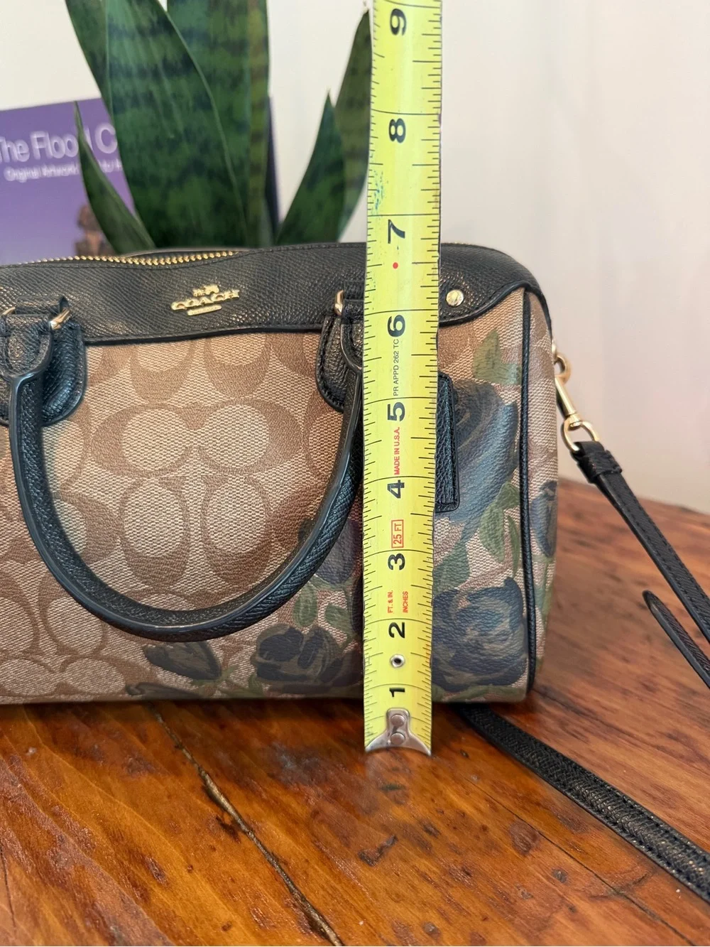Coach Mini Bennett Satchel in Camo Rose Signature Crossgrain Leather